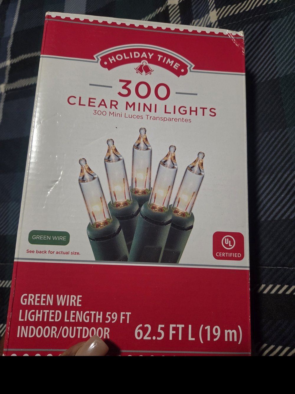 Holiday Time Clear Mini String Lights with Green Wire